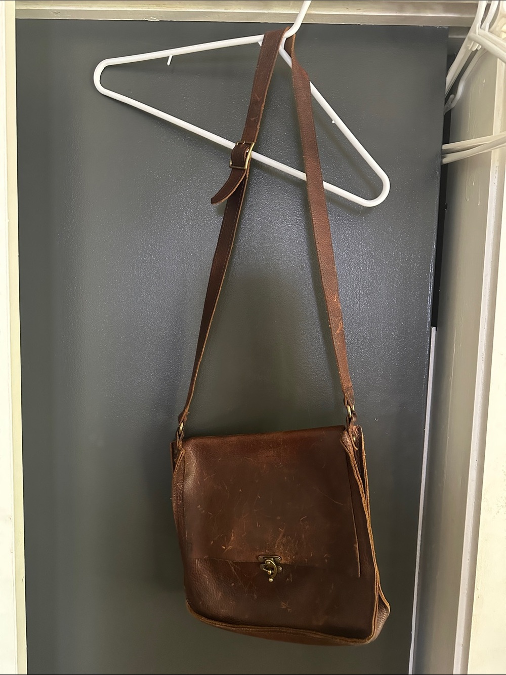 Classic Brown Leather Crossbody Bag